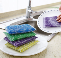 （涨：0.03）钢丝海绵擦（四片装）(数量:4片/捆)